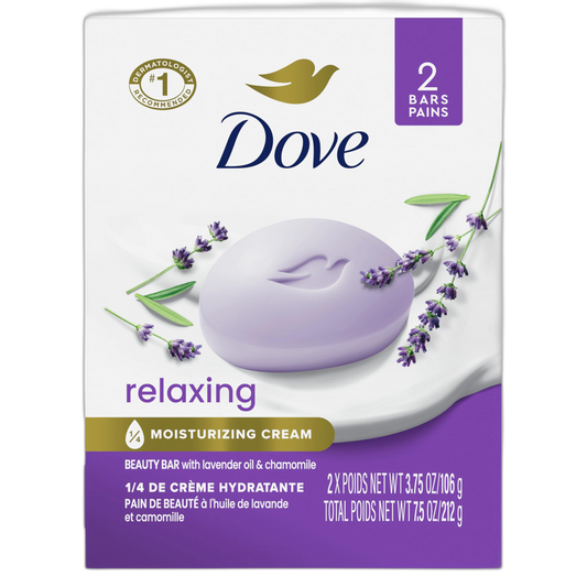 Dove Soap, Pink Beauty Bar 2-Pack – 3-in-1 Moisturizing Face, Body & Hand Soap, 4.75 Oz Ea