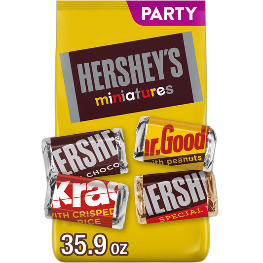 HERSHEY'S Miniatures Assorted Chocolate Candy Party Pack, 35.9 oz