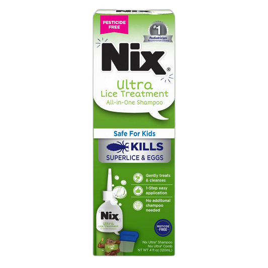 Nix Ultra Superlice Treatment, All-in-One Shampoo, 4 Fl Oz & Lice Removal Comb