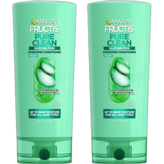 Garnier Fructis Pure Clean Hydrating Conditioner, 21 Fl Oz, 2 Count (Packaging May Vary)
