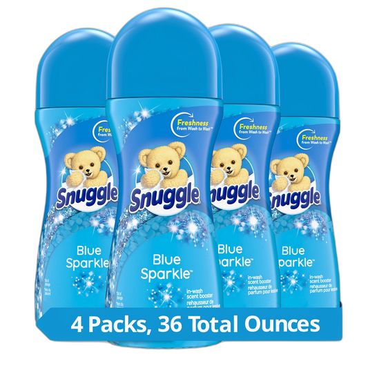Snuggle Scent Shakes in-Wash Scent Booster Beads, Blue Sparkle, 9 Ounce (Pack of 4)