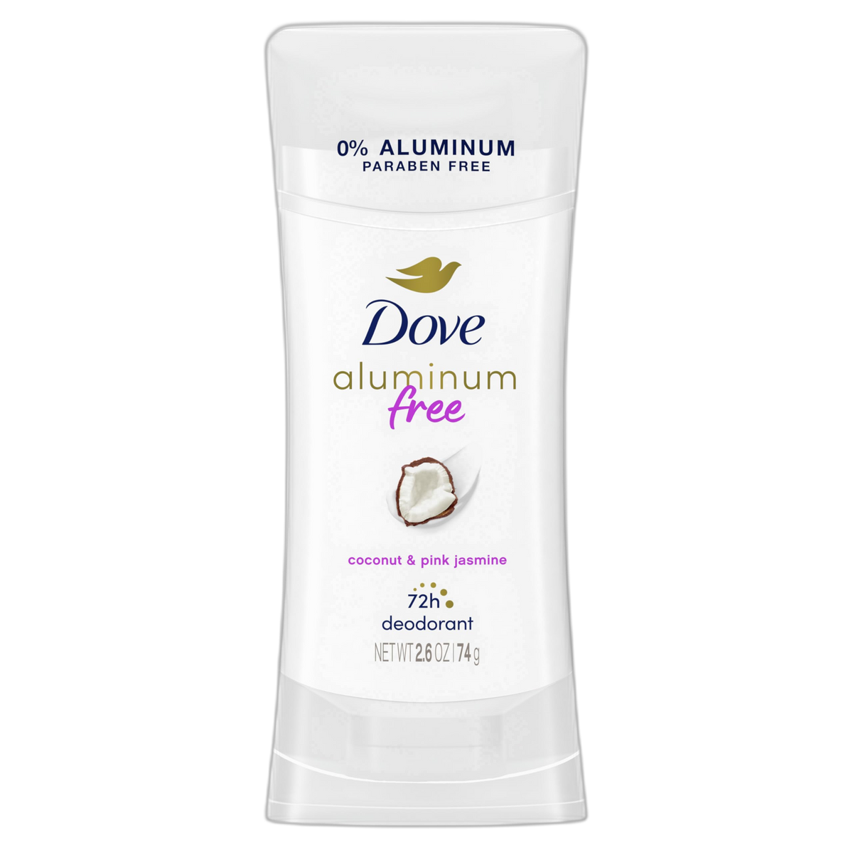 Dove Aluminum Free Deodorant for Women Coconut and Pink Jasmine 72 hour odor protection 2.6 oz