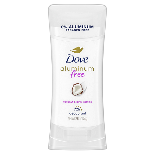 Dove Aluminum Free Deodorant for Women Coconut and Pink Jasmine 72 hour odor protection 2.6 oz