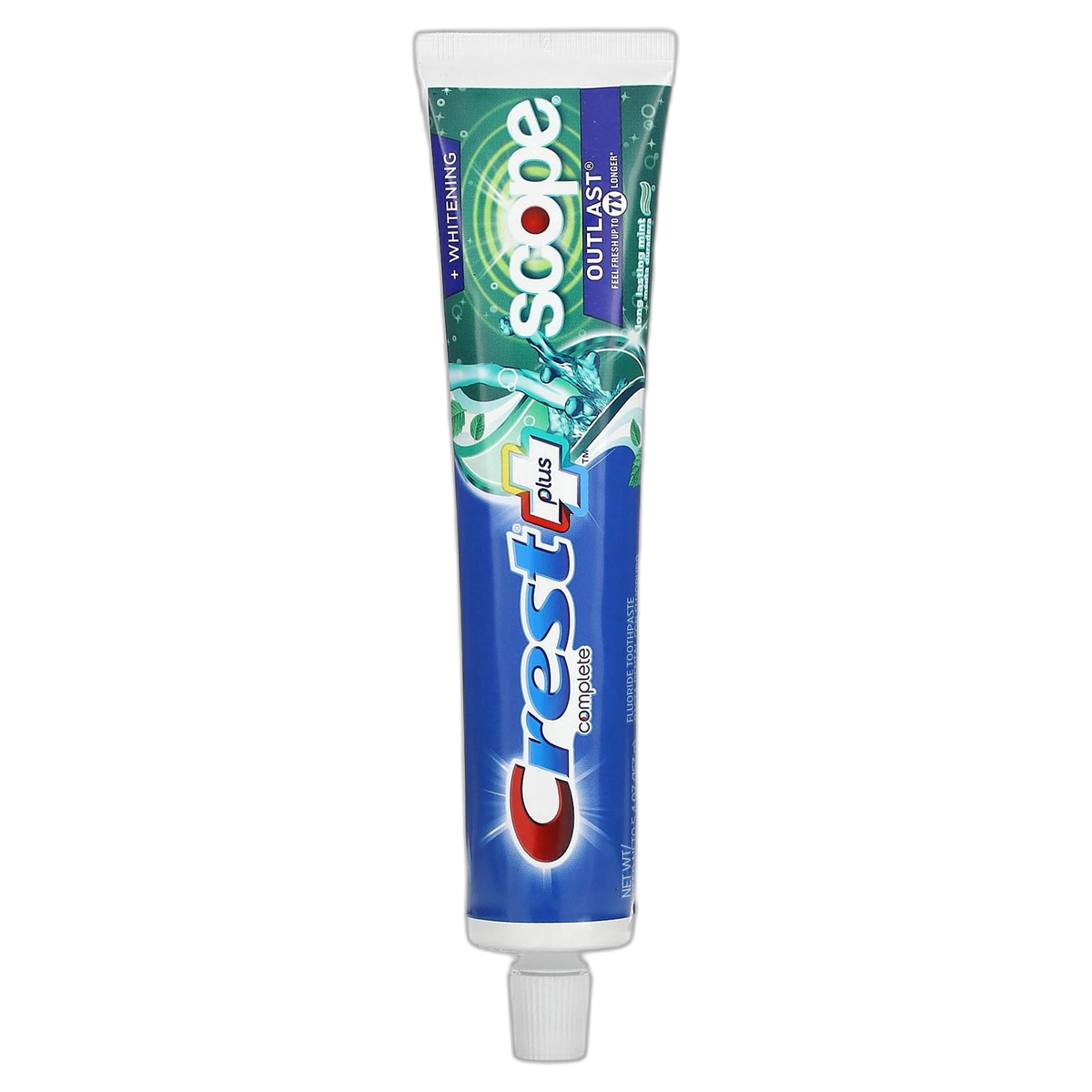 Crest + Scope Outlast Complete Whitening Toothpaste, Mint, 5.4 oz