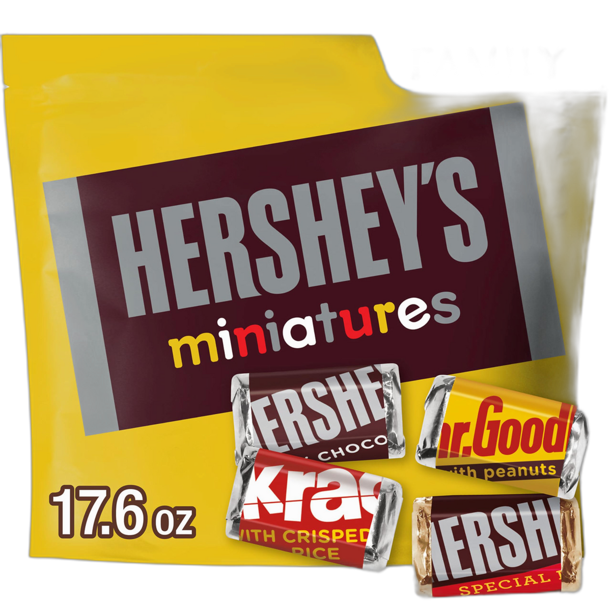 HERSHEY'S Miniatures Assorted Chocolate Candy Family Pack, 17.6 oz