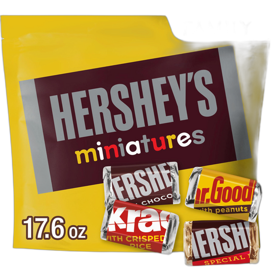 HERSHEY'S Miniatures Assorted Chocolate Candy Family Pack, 17.6 oz