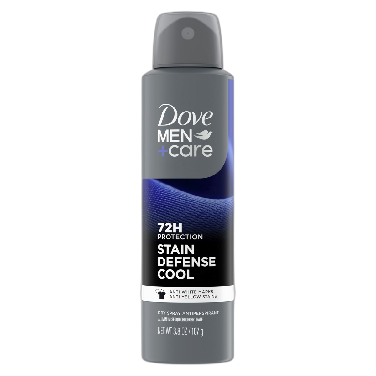 Dove Men+Care Antiperspirant Deodorant Stain Defense Cool Dry Spray For Men Anti-White Marks & Yellow Stains, 72-hour Sweat and Odor protection with Triple Defense Technology 3.8 oz