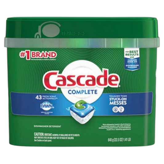 Cascade Complete ActionPacs Dishwasher Detergent, Fresh Scent, Box of 43 Detergent Packs