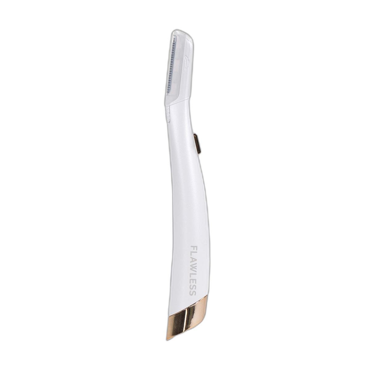 Finishing Touch Flawless Dermaplane Glo Lighted Facial Exfoliator - Non-Vibrating and Includes 6 Replacement Heads, White/Rose Gold