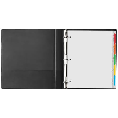 Avery Clear Easy View Durable Plastic Dividers for 3 Ring Binders, 5-Tab Set, Bright Multicolor, 1 Set (16740)