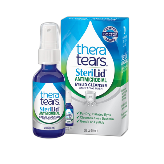 TheraTears SteriLid Antimicrobial Eyelid Cleanser and Face Wash, for irritated eyes, 2 Fl Oz