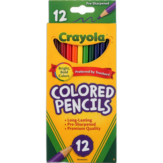 Crayola 68-4012 Long Colored Pencils 12 Count, Pack of 14