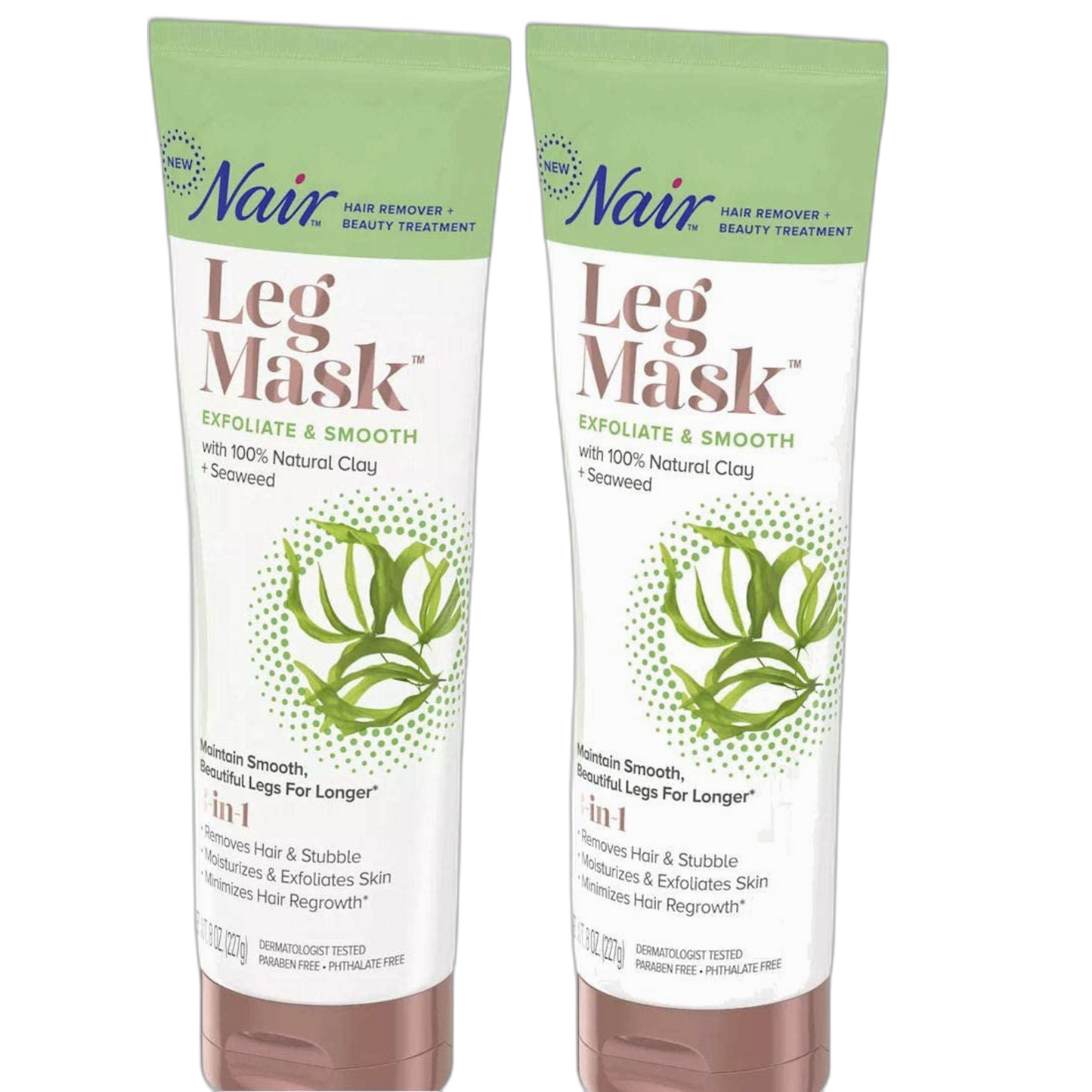 Nair Leg Mask Clay Exfoliate & Smooth 8 Ounce Tube (Pack of 2)
