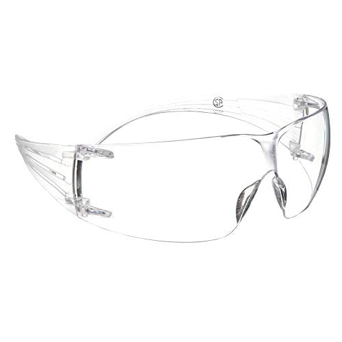 3M Safety Glasses, SecureFit, 20 Pack, ANSI Z87, Anti-Scratch, Clear Lens, Clear Frame, Flexible Temples