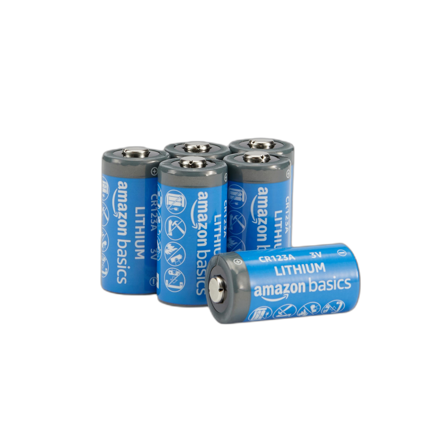 Amazon Basics 6-Pack Non-Rechargeable CR123A Lithium Batteries, 3 Volt, Up to 10-Year Shelf Life