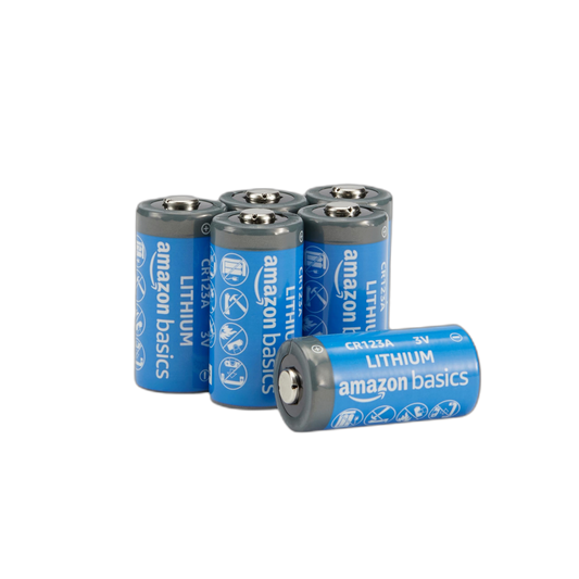 Amazon Basics 6-Pack Non-Rechargeable CR123A Lithium Batteries, 3 Volt, Up to 10-Year Shelf Life