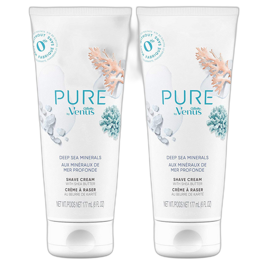 Gillette Venus PURE by Shaving Cream - Deep Sea Minerals, 6 Oz (Pack of 2)