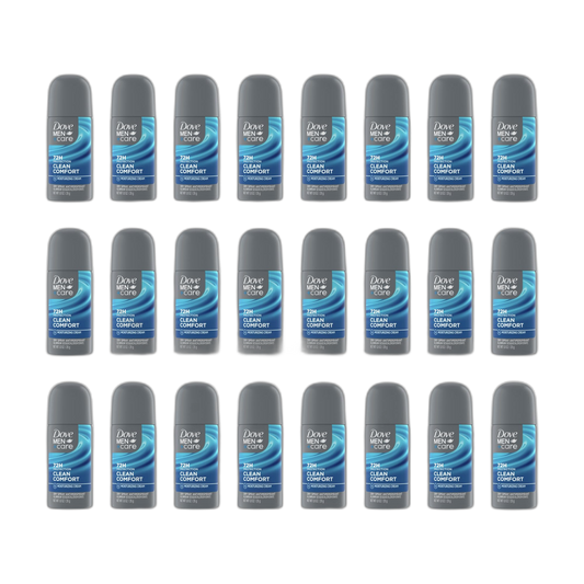 Dove Men+Care Antiperspirant Deodorant Dry Spray Clean Comfort 24 count For Men 72-hour Sweat and Odor Protection with Triple Defense Technology 1 oz
