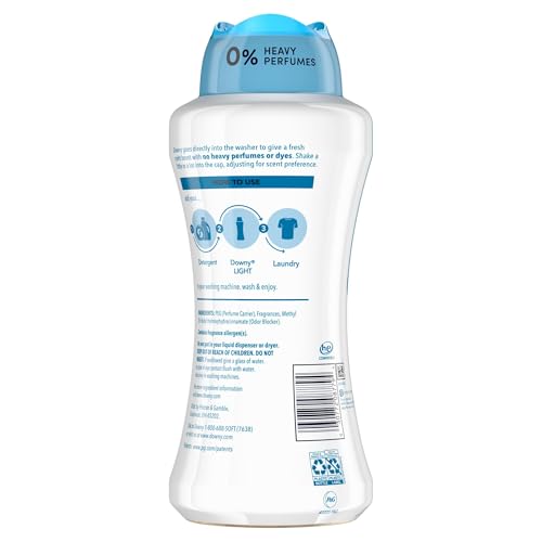 Downy Light Laundry Scent Booster Beads for Washer, Ocean Mist, 24 oz, with No Heavy Perfumes