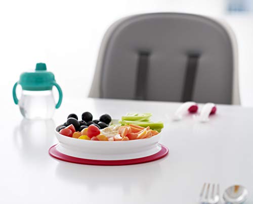 OXO Tot Stick & Stay Suction Divided Plate - Pink