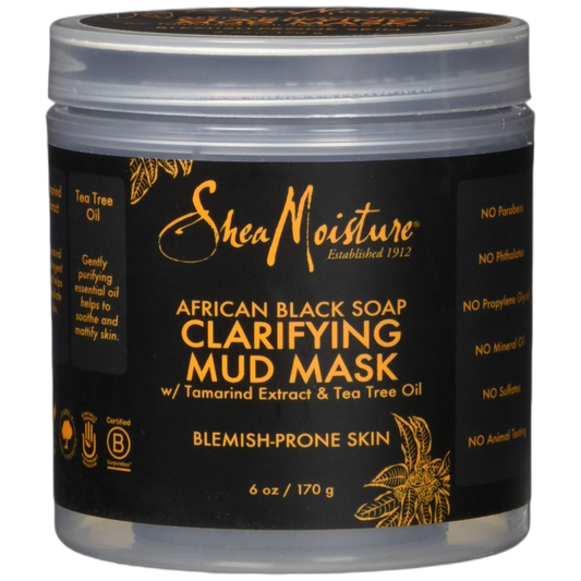 SHEA MOISTURE African Black Soap Clarifying Mud Mask, 6 Ounce