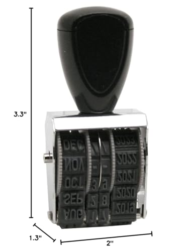 Traditional Rubber Date Stamp, Type Size 1.5, Black (RD015)