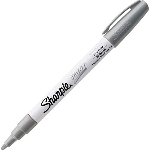 Sharpie Br&s Paint Marker, Oil Base, Permanent, Fine Point, Silver (35545)