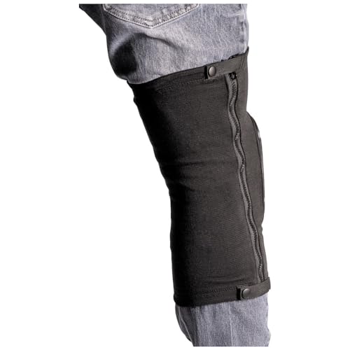 Klein Tools 60850 Tough-Flex Knee Sleeves for Work, Construction, Low-Profile Sleeve with Zipper, Gel-Like Foam, Black, XL/XXL