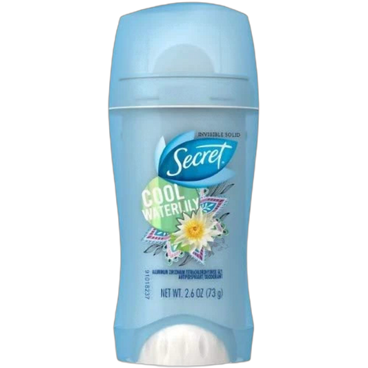 Secret Antiperspirant & Deodorant Invisible Solid Cool Waterlily, 72HR Breathable Sweat & Odor Protection, 2.6 OZ - 4 Pack