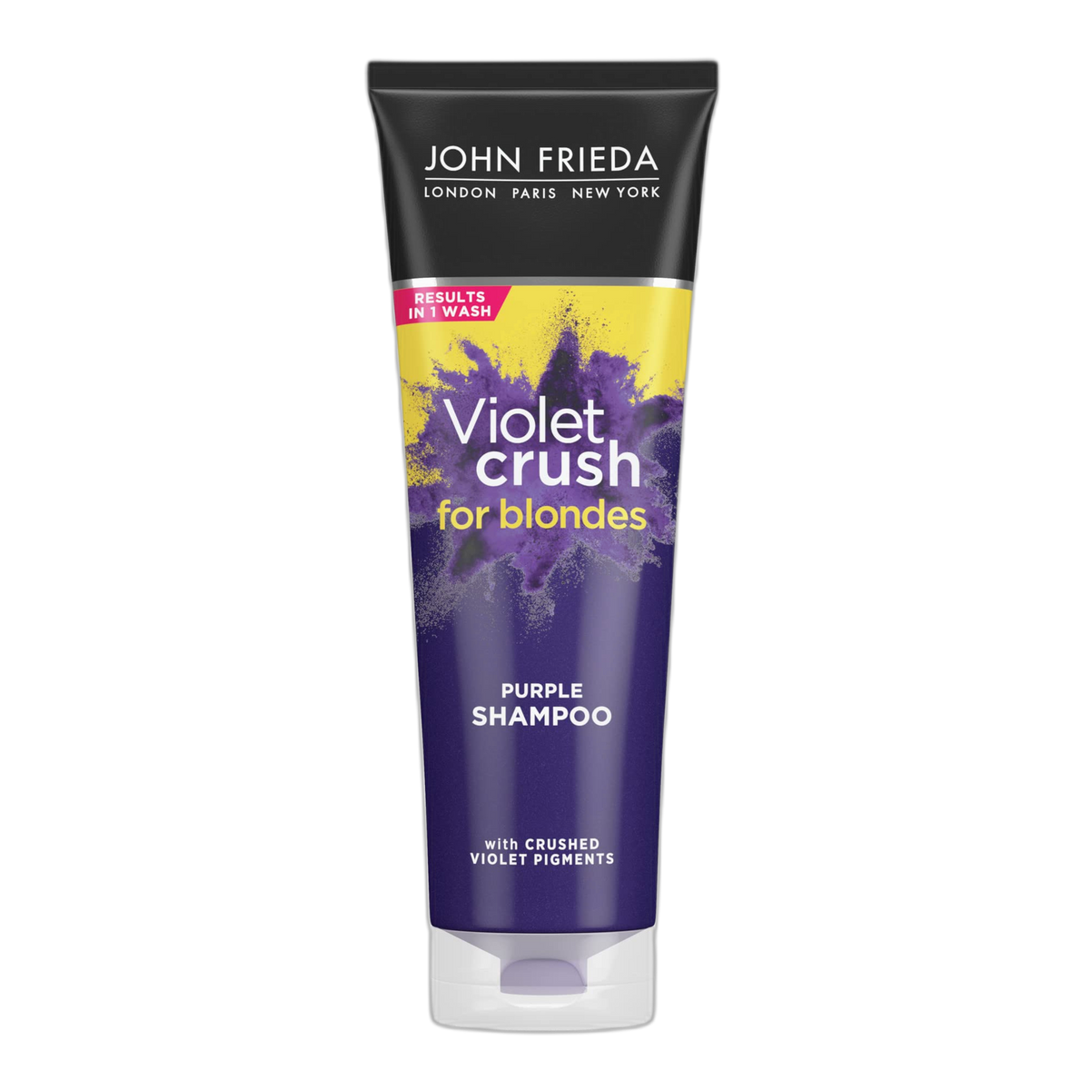 John Frieda 8.3 Ounce Shampoo for Blonde Hair, Violet Crush Purple Shampoo, Neutralizes Brassy Yellow Tones, Blonde Toner for Bleached, Platinum
