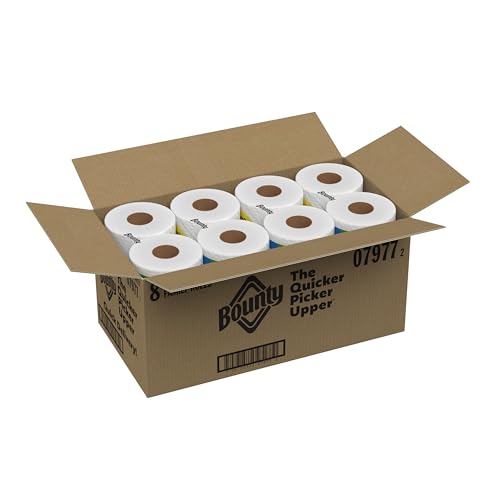 Bounty Quick Size Paper Towels, White, 8 Family Rolls = 20 Regular Rolls (Packaging May Vary)