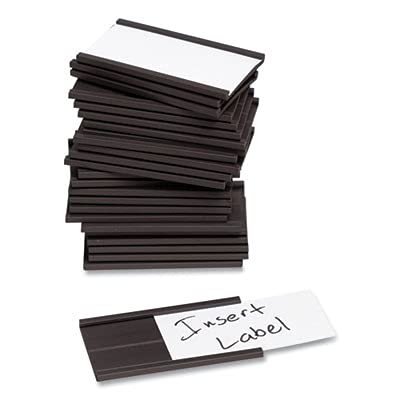 U Brands Magnetic Card Holders, 2" X 1", Black, 25 Pack