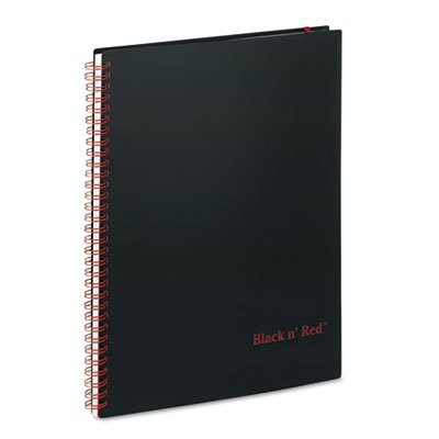 Black n'Red K66652 Twin Wire Poly Cover Notebook, Legal Rule, 11 x 8 1/2, 70 Sheets