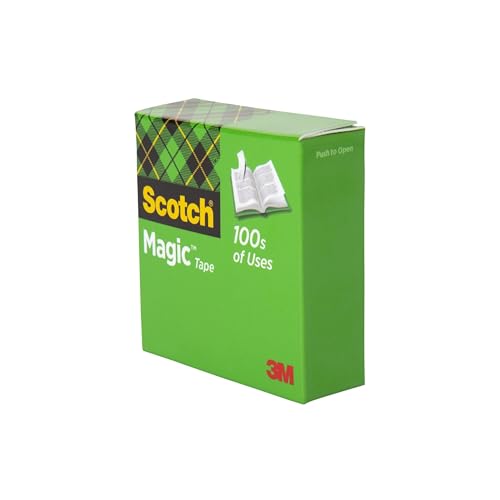 Scotch Brand Magic Tape, Standard Width, Engineered for Office and Home Use, Matte Finish, 3/4 x 1296 Inches, Boxed, 6 Rolls (810-6PK), Transparent