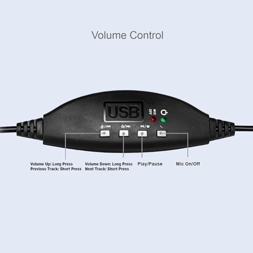 Adesso Xtream P1 Single-Sided USB Wired Headset with Adjustable Noise Canceling Microphone, Black