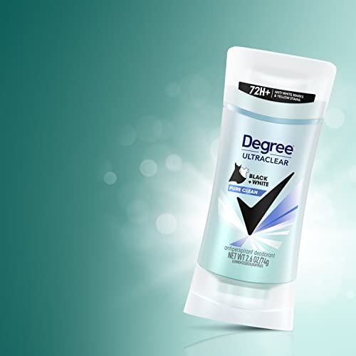 Degree Antiperspirant for Women Protects from Deodorant Stains Pure Clean Deodorant for Women 2.6 oz, Pack of 4