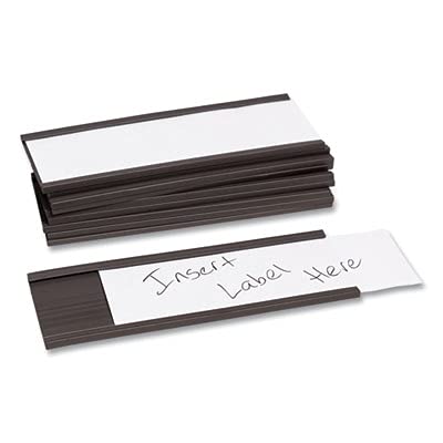 U Brands Magnetic Card Holders, 6" X 2", Black, 10 Pack