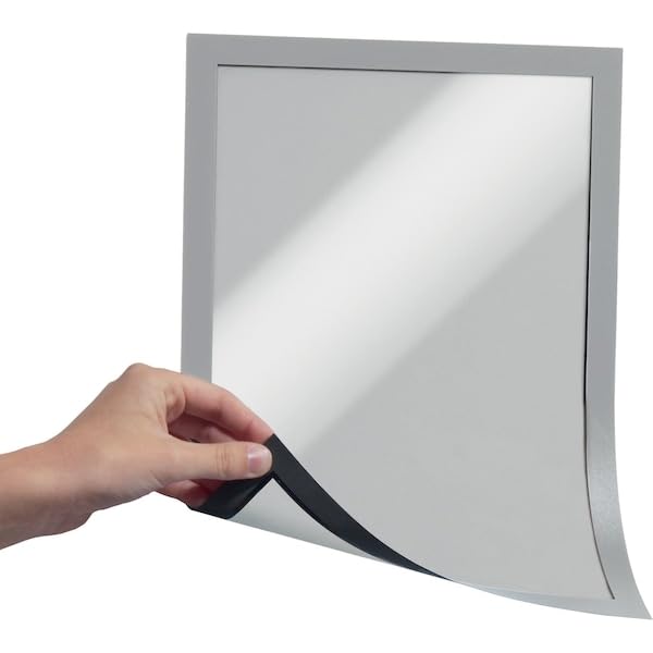 Durable Duraframe Magnetic Sign Holder, 8.5 X 11, Silver Frame, 2/Pack
