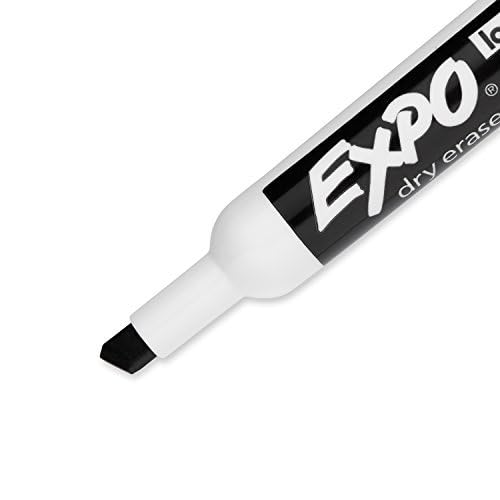 EXPO Low Odor Chisel Tip Dry Erase Markers, Black, (80001) (2 Dozen)