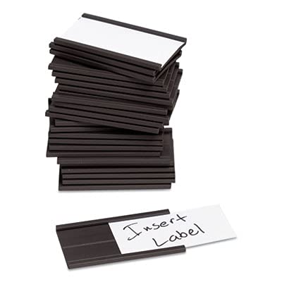 U Brands Magnetic Card Holders, 2" X 1", Black, 25 Pack