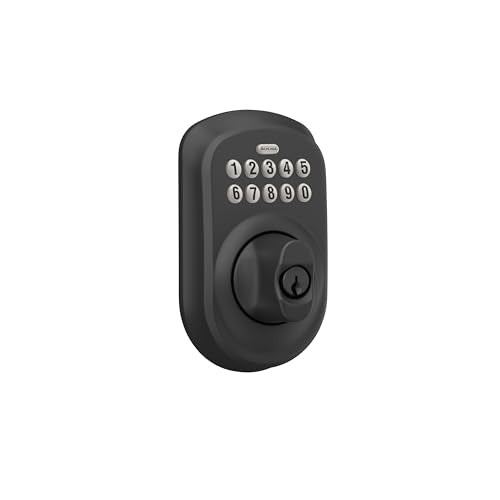 SCHLAGE BE365 PLY 622 Keypad Electronic Deadbolt, Matte Black