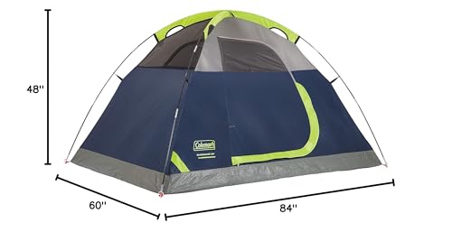 Coleman Sundome Camping Tent with Rainfly, 2/3/4/6 Person Tent Sets Up in 10 Mins, Weatherproof Shelter for Camping, Festivals, Backyard, Sleepovers, & More