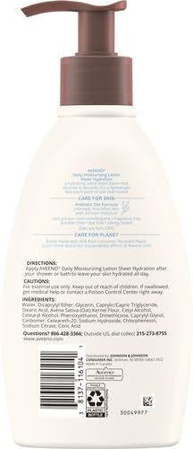 Aveeno Active Naturals Sheer Hydration Daily Moisturizing Lotion 12 oz (Pack of 6)