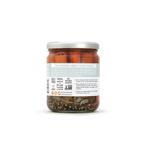 Carriots of Fire - Spicy Pickled Carrot Sticks with Jalapeño - Gourmet Carrots for Snacking - non-GMO, Kosher, Gluten-Free 16 oz (6-pack)