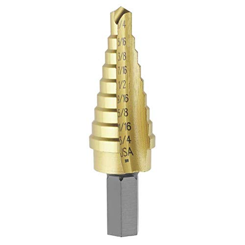 Irwin Tools IRWIN Unibit 5MT Shank Step Drill Bit, Titanium Nitride Coated, 5MM to 35MM 1/2" (16105)