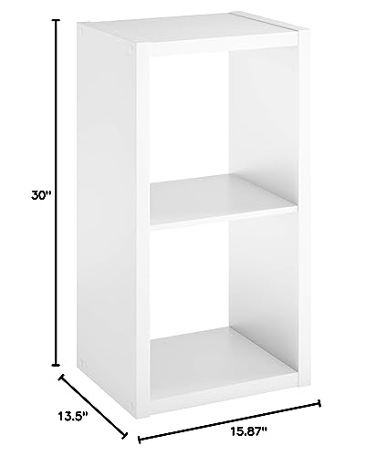 ClosetMaid 2 Cube Storage Shelf Organizer, Stackable with Open Back, Vertical or Horizontal, Easy Assembly, Wood, White Finish