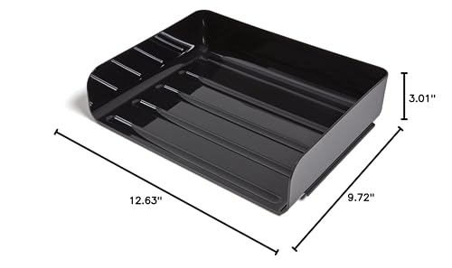 MyOfficeInnovations 24380815 Side Load Stackable Plastic Letter Tray, Blk