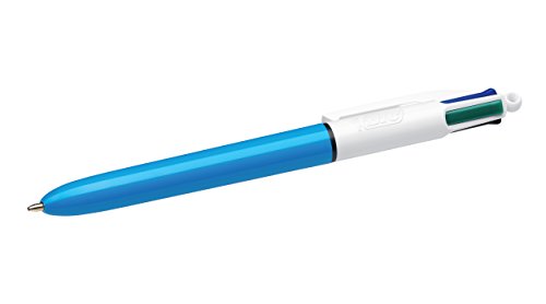 BIC 4 Colours Original Retractable Ballpoint Pens, Multi Coloured All in One, Green, Blue, Red, Black, 12 Pens Per Pack