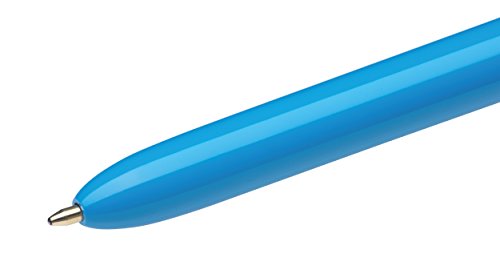 BIC 4 Colours Original Retractable Ballpoint Pens, Multi Coloured All in One, Green, Blue, Red, Black, 12 Pens Per Pack