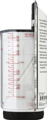 OXO Good Grips 2 Cup Adjustable Measuring Cup, Clear/Black